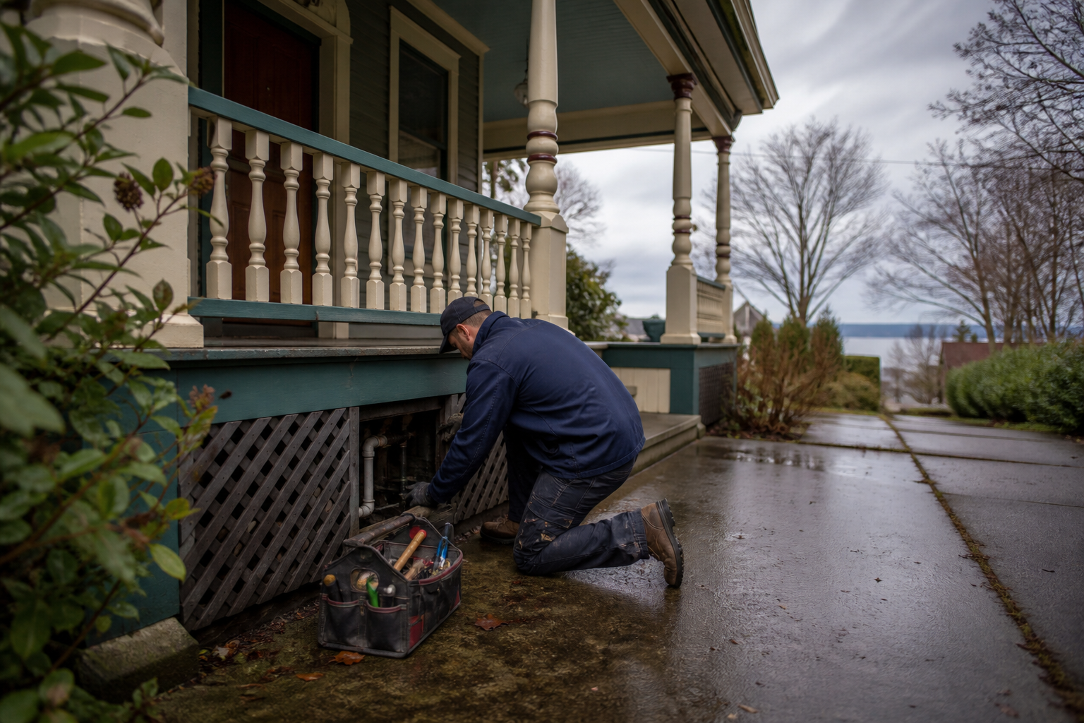Plumber at a Bayside Everett historic home near Clark Park